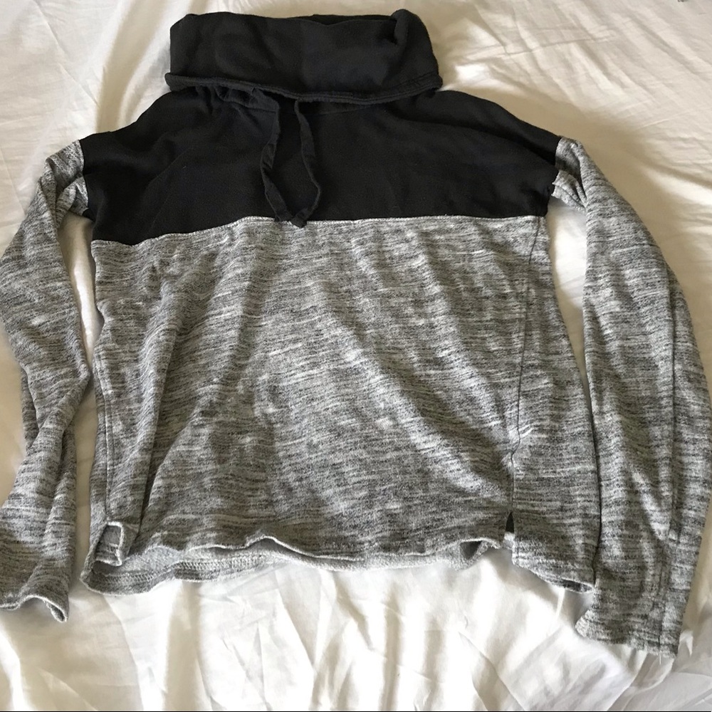 Grey and black hoodie